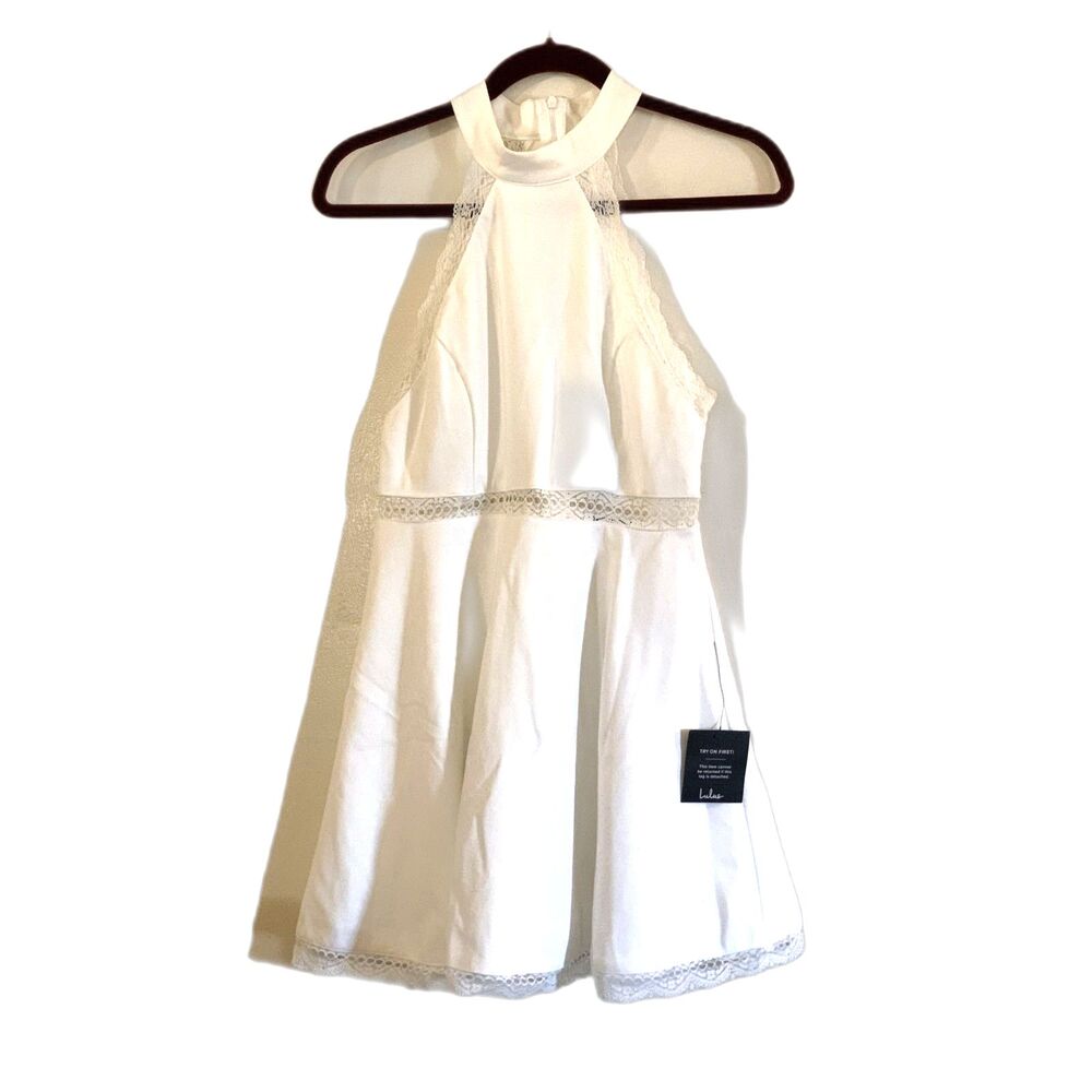 NWT Lulus White Dress Lace Sleeveless Lined Sz Small Gorgeous